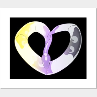 Ball Python Heart (NB Pride Design) Posters and Art